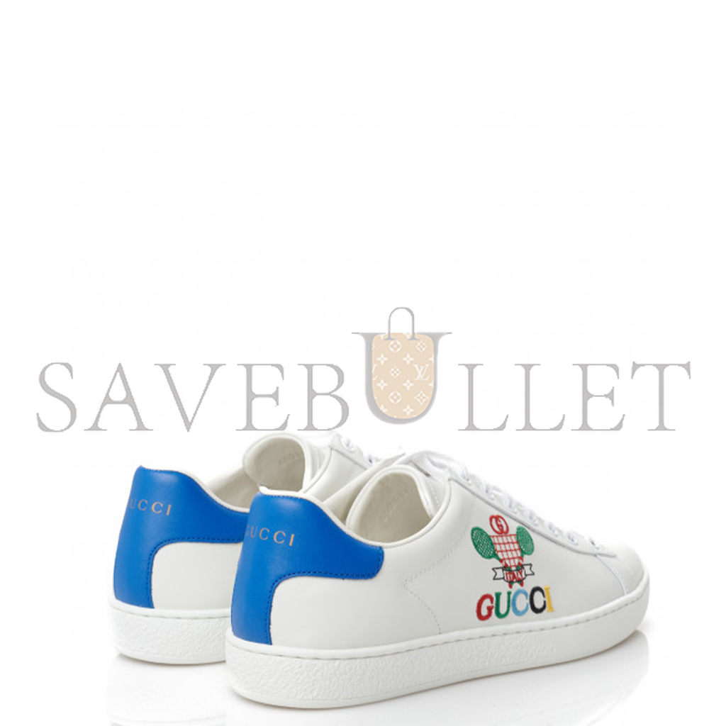 GUCCI CALFSKIN MIRO SOFT TENNIS EMBROIDERED WOMENS ACE SNEAKERS 602684